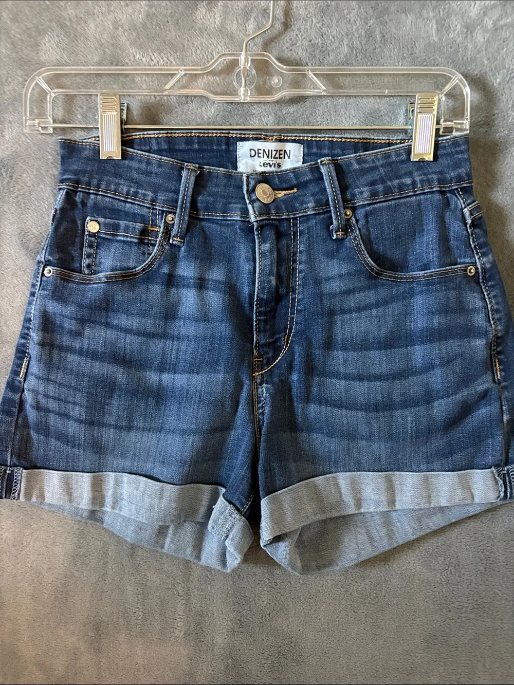 Denizen from Levi's Dark Blue Roll-Cuff Denim Shorts